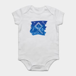 Night Sky Blue Paint Runes Norse Mythology Asatru Baby Bodysuit